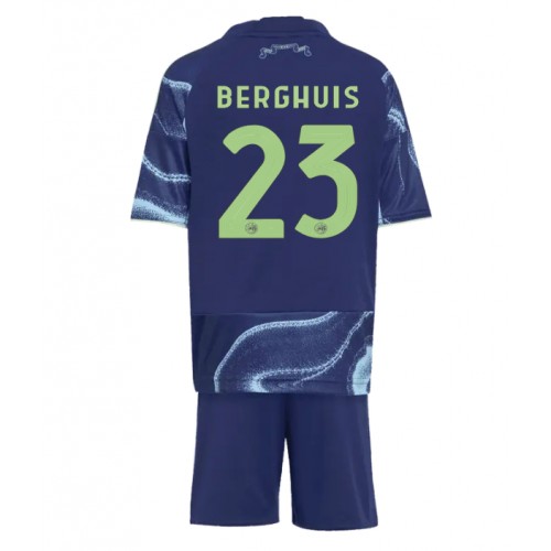 Stroje piłkarskie Ajax Steven Berghuis #23 Koszulka Wyjazdowej dla dzieci 2025-26 Krótki Rękaw (+ szorty)